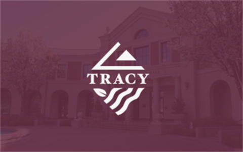 Cit of Tracy logo on marron background
