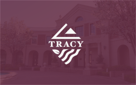 city of tracy logo on maroon background