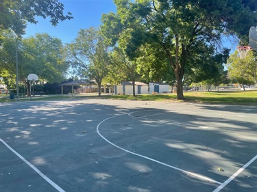 Full court basketball court outside