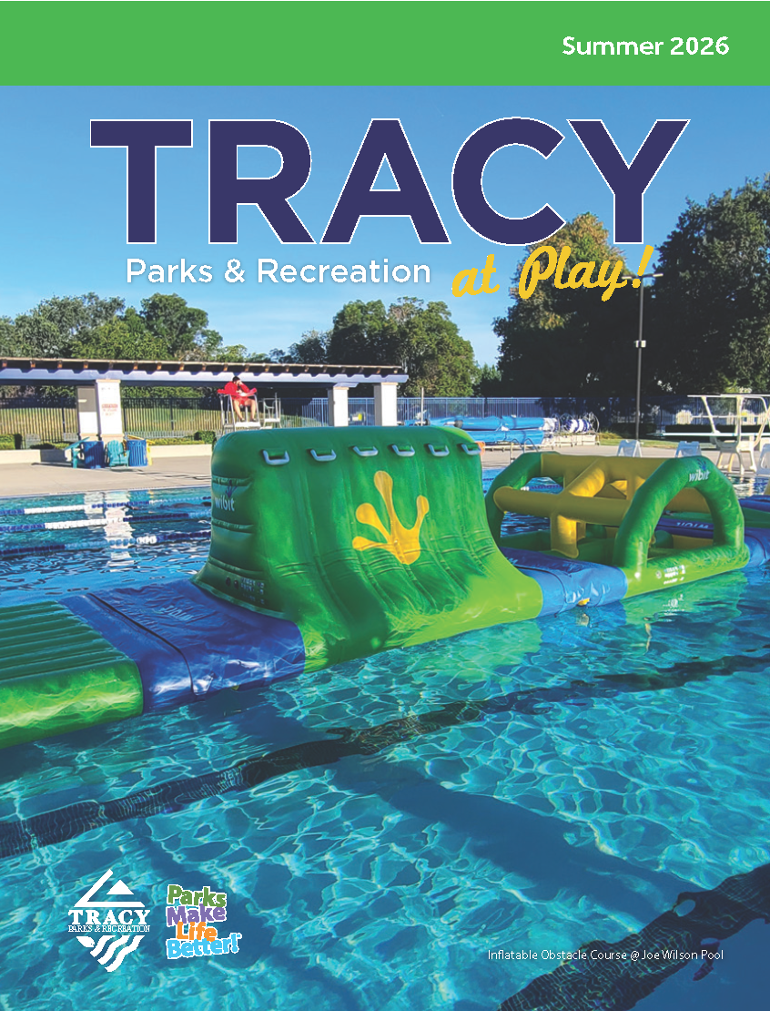 Activity guide cover with inflatable in the pool 