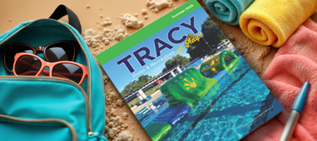 Table top with recreation guide sitting on it